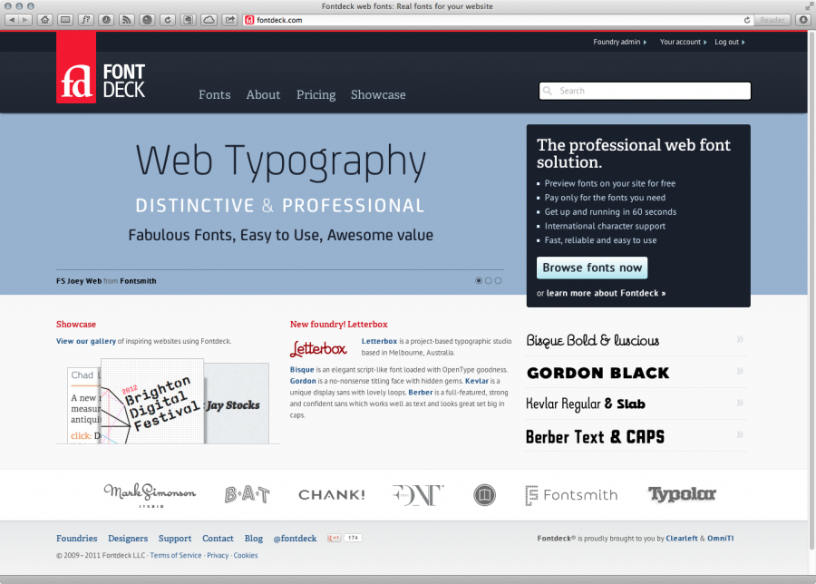 Fontdeck website