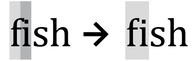 A technical ligature, where the letters appear optically unconnected